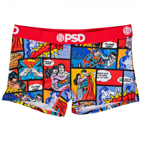 DC Superman Love Comic Strip Microfiber Boy Shorts Underwear